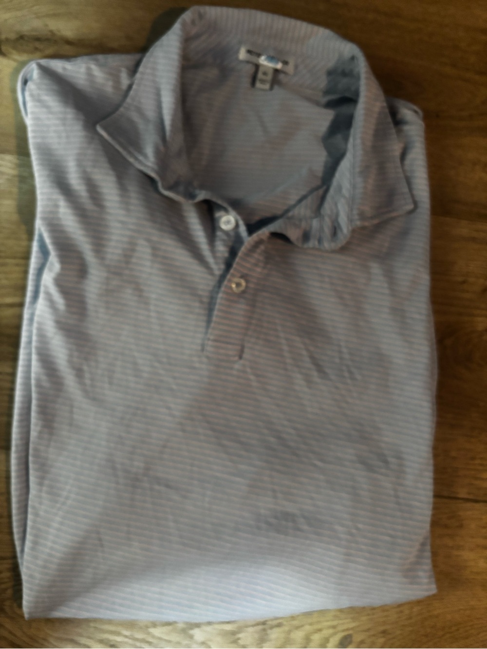 Peter Millar Men's Light Blue Pink Striped Polo Shirt Size XL